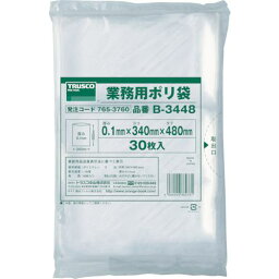 ■TRUSCO 厚手ポリ袋 縦480X横340Xt0.1 透明 (30枚入)〔品番:B3448〕【7653760:0】[店頭受取不可]