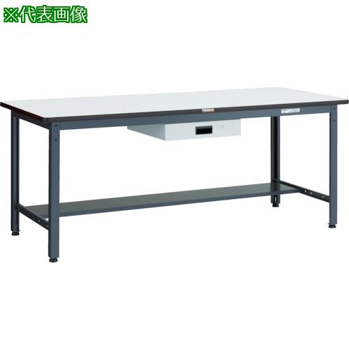 ■TRUSCO 中荷重作業台(500kg)AEW型 900X600XH740 薄型1段引出付 ダークグレー色〔品番:AEWS0960UDK1〕..