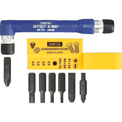 ■サンフラッグ 4WAYオフセットドライバー〔品番:NO76〕【7768621:0】[店頭受取不可]