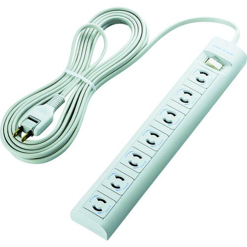 ■ELECOM 抜け止めマグネット雷タップ〔品番:TY3A3720WH〕【7785666:0】[店頭受取不可]