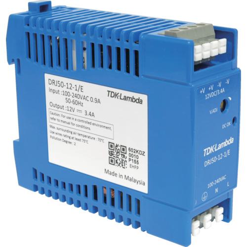 ■TDKラムダ DINレール取付専用ユニット型電源 DRJ 50W ヨーロッパ端子〔品番:DRJ50121E〕【7888732:0】[送料別途見積り][店頭受取不可](4)