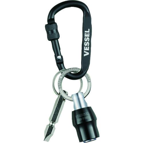 ■VESSEL クイックキャッチャーキーアダプター付 QB‐KBAD(ブラック・キーアダプター・カラビナ)〔品番:QBKBAD〕