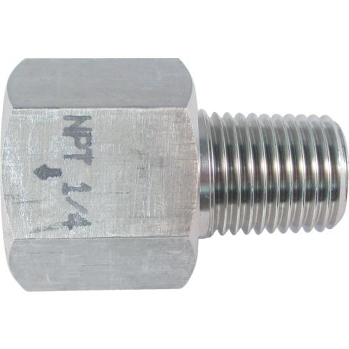 ■ASOH ステンレス製 変換内外ソケット 外PT1/4×内NPT1/4〔品番:NF8322〕【7956797:0】[店頭受取不可]