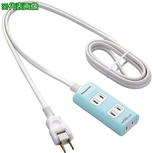 ■Panasonic ザ・タップQ 3コ口 1mコード付 グリーン〔品番:WHA2413GP〕【7995440:0】[店頭受取不可]