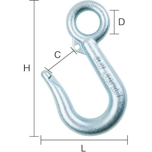 ■OH スリムフック(安全レバー無)500kg〔品番:WS05〕【7995563:0】[店頭受取不可]