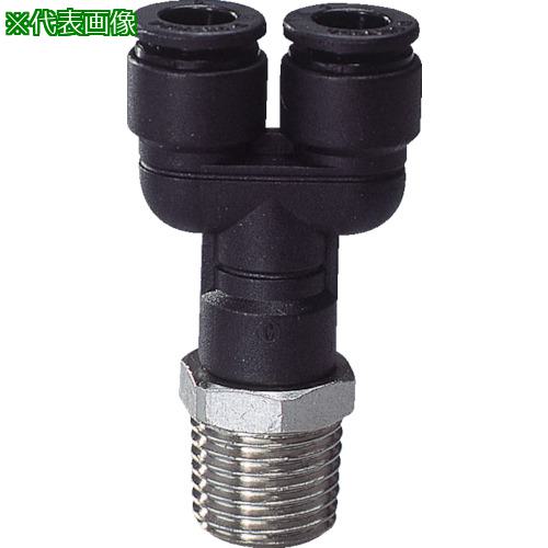 ■チヨダ ファイブSUSメイルブランチワイ 10mm・R1/4〔品番:FS1002MY〕【8082322:0】[送料別途見積り][掲外取寄][店頭受取不可]