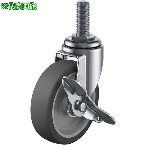 ■ユーエイ ねじ込み式 自在 キャスター エラストマー 車輪径100mm ストッパー付き Eタイプ ET-S型 ネジ寸法W3/4×40山数10〔品番:ET100ELSW3440〕【8093329:0】[送料別途見積り][掲外取寄][店頭受取不可]