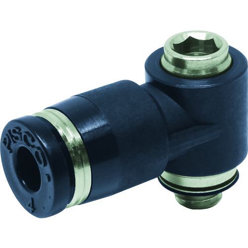 ■PISCO チューブフィッティング 六角穴付ユニバーサルエルボ チューブ4 接続口径M5×0.8〔品番:POL4M5〕【8095234:0】[店頭受取不可]