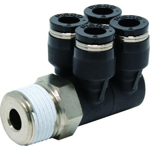 ■PISCO チューブフィッティング ダブルブランチエイチューブ6ネジ03〔品番:PAW603〕【8095327:0】[店頭受取不可]