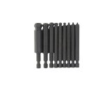 ■BONDHUS ボールポイント・パワービット セット9本組(2-12mm) 差込角6.35mm(1/4)〔品番:BHX9M〕【8108222:0】[店頭受取不...