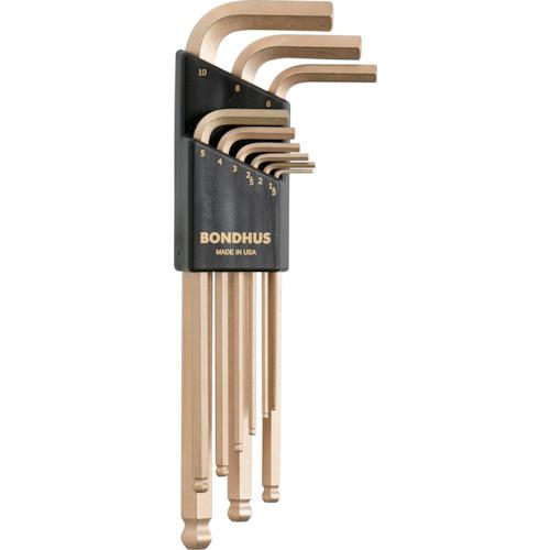 ■BONDHUS ボールポイント・L-レンチ ゴールド セット9本組(1.5-10mm)〔品番:BLX9MG〕【8108886:0】[店頭受取不可]