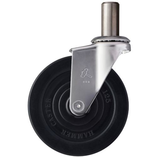 ■ハンマー EKシリーズオールステンレス 旋回式ゴム車輪 125mm〔品番:320EKR125〕【8142048:0】[送料別途見積り][掲外取寄][店頭受取不可]