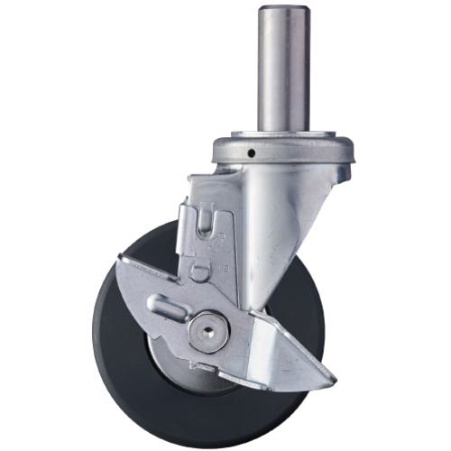 ■ハンマー 差込み式 旋回式MCナイロン車輪(ラジアルボールベアリング)125mm ストッパー付〔品番:413SKMCB125〕【8142326:0】[送料別途見積り][掲外取寄][店頭受取不可]