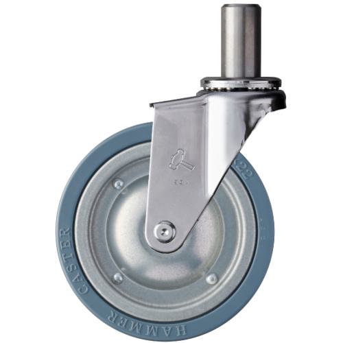 ■ハンマー 差込み旋回式ゴム車輪(スチールホイール)125mm〔品番:420EKPR125〕【8142670:0】[送料別途見積り][掲外取寄][店頭受取不可]