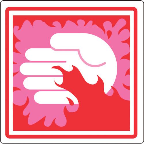 ■緑十字 PL警告ステッカー 高温危険 PL-16(大) 100×100mm 10枚組〔品番:201016〕【8151076:0】[店頭受取不可]