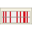 ■緑十字 回転式名札掛(50名用) 赤⇔白 回転ネーム2532-A 335×645mm 青札4枚付〔品番:303012〕【8151568:0】[法人・事業所限定...