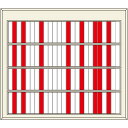 ■緑十字 回転式名札掛(100名用) 赤⇔白 回転ネーム2534-A 565×645mm 青札8枚付〔品番:303014〕【8151570:0】[法人・事業所限...