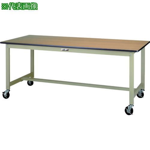 ■ヤマテック 軽量作業台 ワークテーブル300シリーズ 移動式 W750×D750×H740mm 木目柄/ヤマテックグリーン〔品番:SWPC775MG〕【8178254:0】[法人・事業所限定][外直送元][店頭受取不可]