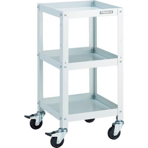 ■TRUSCO ツールワゴン ラビットワゴン 360X360 ゴム車輪 ホワイト〔品番:RBW733W〕【8183147:0】[直送DS][店頭受取不可]