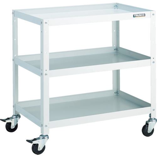 ■TRUSCO ツールワゴン ラビットワゴン 700X450 ゴム車輪 ホワイト〔品番:RBW773W〕【8183185:0】[直送DS][店頭受取不可]