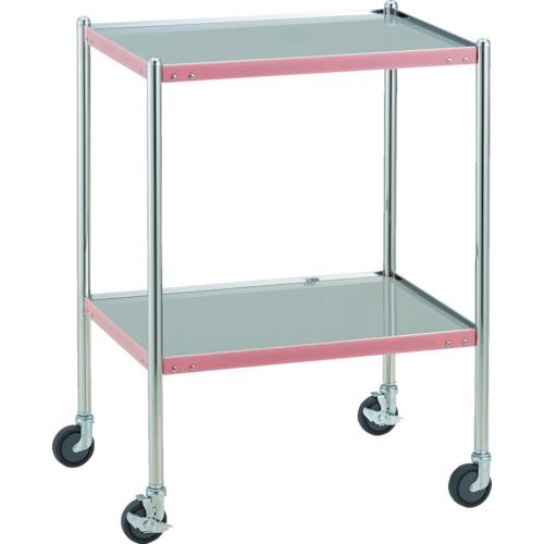 ■TRUSCO ステンレス台車 抗菌SUSカラーラインワゴン 600X450 ピンク〔品番:KSCLW1BP〕【8189411:0】[法人・事業所限定][直送元][店頭受取不可]