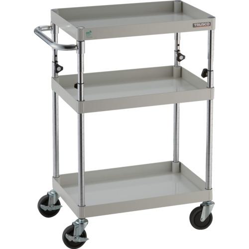 ■TRUSCO ツールワゴン フェニックスワゴン 省音 600X400XH880~1130 3段 ホワイト〔品番:PEWA963W〕【8195148:0】[直送DS][店頭受取不可]