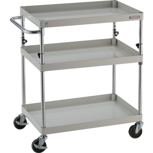 ■TRUSCO ツールワゴン フェニックスワゴン 省音 750X500XH880~1130 3段 ホワイト〔品番:PEWA973W〕【8195150:0】[直送DS][店頭受取不可]