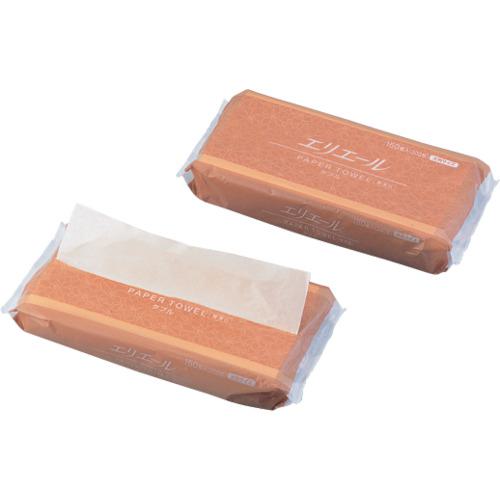 ■AS ペーパータオル 無漂白ダブル大判 (300枚×25袋=7500枚入)〔品番:2830201〕【8212465:0】[送料別途..