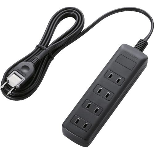 ■ELECOM 雷ガードタップ スイッチ無 4個口 2.5m ブラック〔品番:TK1A2425BK〕【8218658:0】[店頭受取不可]