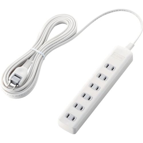 ■ELECOM 雷ガードタップ スイッチ無 6個口 5m ホワイト〔品番:TK1A2650WH〕【8218663:0】[店頭受取不可]