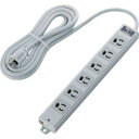 ■ELECOM 工事用タップ EURoHS指令準拠 抜け止 3P 6個口 雷ガード マグネット 3m グレー〔品番:TWRMK3630LGRS〕【8218751...