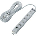 ■ELECOM 工事用タップ EURoHS指令準拠 抜け止 3P 6個口 雷ガード マグネット 5m グレー〔品番:TWRMK3650LGRS〕【8218752...