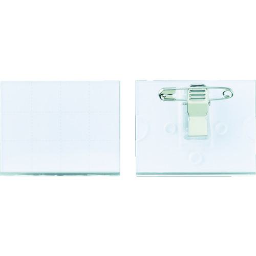 ■緑十字 角型名札 41×50mm(台紙39×50mm) 両用クリップ付〔品番:298041〕【8248213:0】[店頭受取不可]