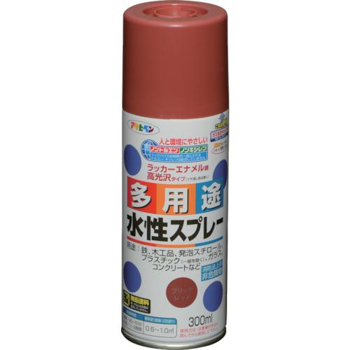 ■アサヒペン 水性多用途スプレー 300ML ブリックレッド《6本入》〔品番:565273〕【8249101×6:0】[送料別途見積り][掲外取寄][店頭受取不可]