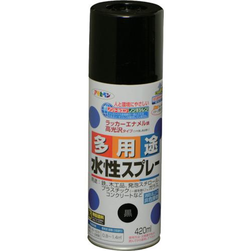 ■アサヒペン 水性多用途スプレー 420ML 黒〔品番:566058〕