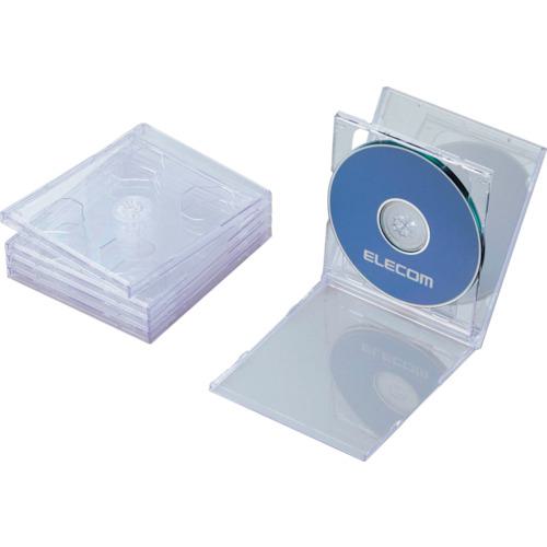 ■エレコム CD・DVD・Blu-rayプラケース 2枚収納 クリア (5枚入)〔品番:CCDJSCNW5CR〕【8282815:0】[法..