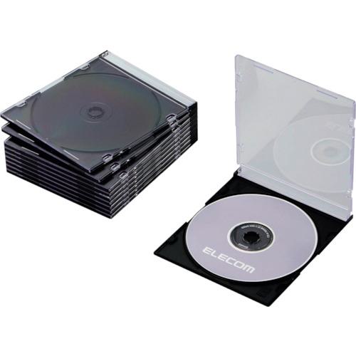 ■エレコム CD・DVD・Blu-rayスリムプラケース 1枚収納ブラック10枚入〔品番:CCDJSCS10BK〕【8282820:0..