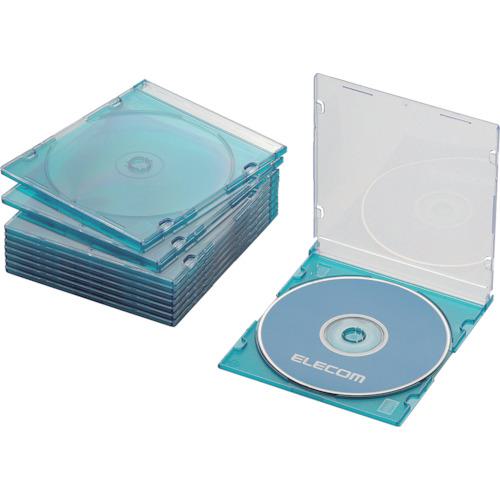 ■エレコム CD・DVD・Blu-rayスリムプラケース 1枚収納ブルー 10枚入〔品番:CCDJSCS10CBU〕【8282822:0】[法人・事業所限定][外直送元][店頭受取不可]