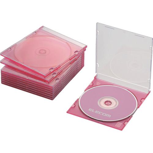 ■エレコム CD・DVD・Blu-rayスリムプラケース 1枚収納ピンク 10枚入〔品番:CCDJSCS10CPN〕【8282824:0..