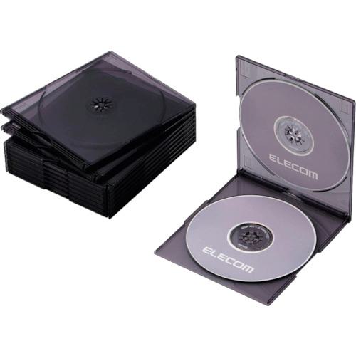 ■エレコム CD・DVD・Blu-rayスリムプラケース 2枚収納ブラック10枚入〔品番:CCDJSCSW10CBK〕【8282831:..