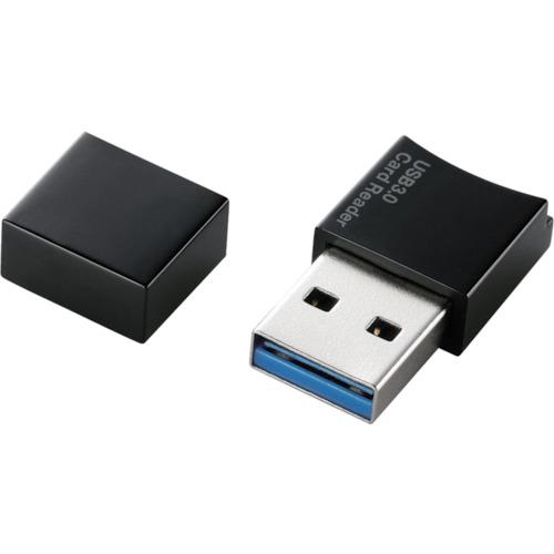 ■エレコム USB3.0対応メモリリーダライタ microSD専用 ブラック〔品番:MR3C008BK〕【8282893:0】[法人・事業所限定][外直送元][店頭受取不可]