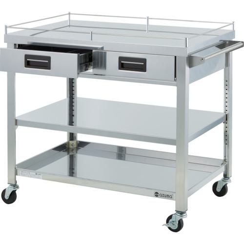 ■アズマ 4方コボレ止め・引出付ワゴン 3段〔品番:4GWGO3900H〕【8283335:0】[法人・事業所限定][直送元][店頭受取不可]