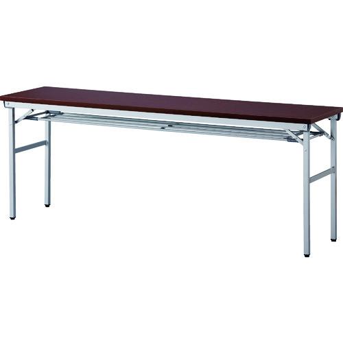 ■IRIS 折畳みテーブル ワイドタイプ 棚付 奥行450mm ローズ〔品番:OTNK1845TR〕【8291590:0】[送料別途見積り][法人・事業所限定][直送][店頭受取不可]