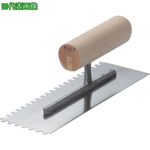 ■カネ三 ステンレスクシ目角鏝〔品番:SKK240〕【8510915:0】[送料別途見積り][法人・事業所限定][外直送][店頭受取不可]