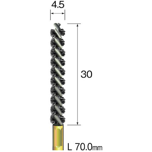 ■ミニモ スパイラルホールブラシ 砥粒入りナイロン#600 Φ4.5〔品番:FD2158〕【8530428:0】[店頭受取不可]