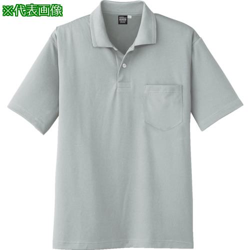 ■コーコス 吸汗速乾冷感半袖ポロシャツ シルバー4L〔品番:A166734L〕【8540037:0】[送料別途見積り][掲外取寄][店頭受取不可]