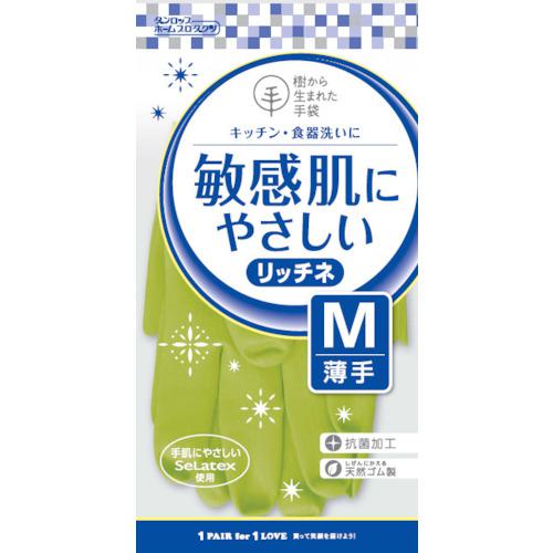 ■ダンロップ 脱タンパク天然ゴム リッチネ薄手 Mグリーン〔品番:6709〕【8548710:0】