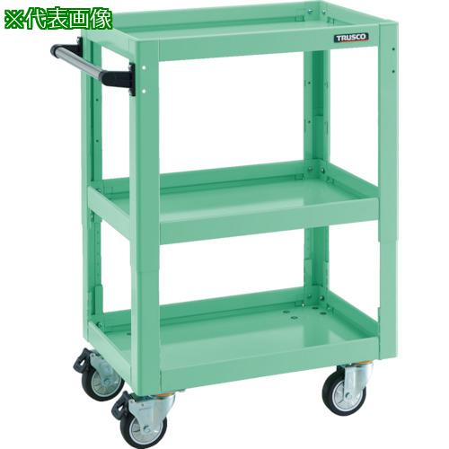 ■TRUSCO ツールワゴン ドルフィン 高さ調節式 W750 4輪自在 ウレタン車輪 ヤンググリーン〔品番:DLWSA973UJYG〕【8549315:0】[直送DS][店頭受取不可]