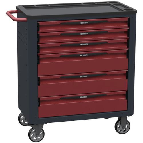 ■SORI キャビネットワゴン 8000 6段 赤 800X450X950〔品番:8600R〕【8550175:0】[直送DS][店頭受取不可]