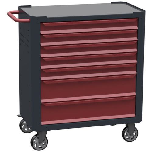 ■SORI キャビネットワゴン 7000 7段 赤 800X450X950〔品番:7700R〕【8550179:0】[直送DS][店頭受取不可]